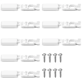 8 Stück Plissee Ersatzteile Klemmträger, Universelle Haltbare Weiße Spannschuhe für Verspannte Plissees, Plissee Halterung für Kleberücken und Stick & Fix Frontklebeplatten