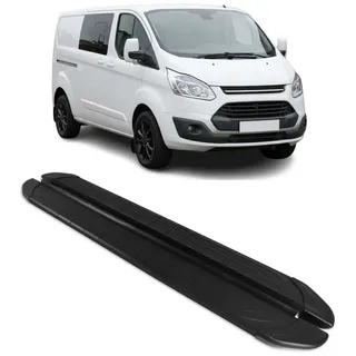 Omac Trittbretter Seitenschweller für Ford Transit Custom 2012-2024 L2 Alu Schwarz