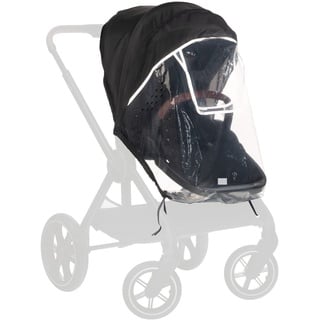 hauck Universal Regenschutz Buggy Kinderwagen Sitz, Reflektierende Umrandung, Kontakt-Fenster, Gute Luftzirkulation, Einfache Befestigung, Kompatibel mit hauck Buggys, Transparent