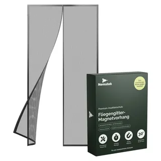 NEMATEK Fliegengitter Balkontür 90 x 200 cm Schwarz