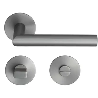 Meintürgriff Toulouse Flachrosette Samtgrau Rosettengarnitur