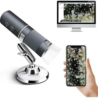 4K WiFi Microskop iPhone Android, 50 1000x USB Digital Wireless Super HD Endoskop Kamera kompatibel alle Mobiltelefone iPad Android Tablet