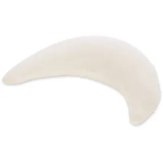 Theraline Plüschmond Stillkissen, Kopfkissen und Nackenkissen mit Perlen, ergonomisches Kissen zum Stillen, Schlafen und Lesen, Stillmond mit Plüsch, Mondkissen waschbar bis 40°C Farbe: Creme
