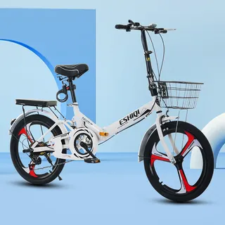 LETIANZG Klapprad Leichtgewicht 22/24 Zoll Erwachsenenfahrrad Kettenantrieb Leichter Aluminiumrahmen Reisefahrrad Unisex(E,20in)