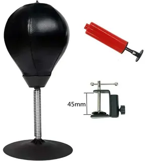 XDeer Punchingball Mini Punchingball,Tisch Boxball,Boxsack Hängend Büro Wutball, Mit Tischklemme Und Saugnapf,Anti Frust,Stressabbau schwarz