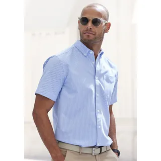 H.I.S. H.I.S Kurzarmhemd Regular fit Oxfordhemd kurzarm mit Button-down-Kragen aus reiner Baumwolle blau M (39/40)