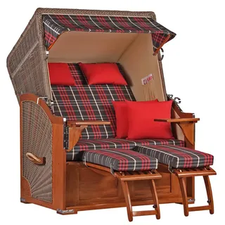 Strandkorb Seeblick Mahagoni PE Grey Dessin 529 Strandkörbe