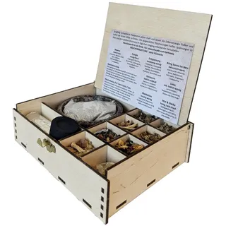 Räuchern Starter Set 12-TLG Zubehör für Anfänger, auch für Weihrauch geeignet + 7 cm Räucherschale + Räucherkohle + Räuchersand + Anleitung + 8 Verschiedene Räucherungen: Weisheit der Welt