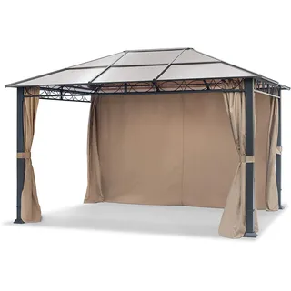 TOOLPORT Gartenpavillon 3 x 4 m inkl. Seitenteile cappuccino (300118)