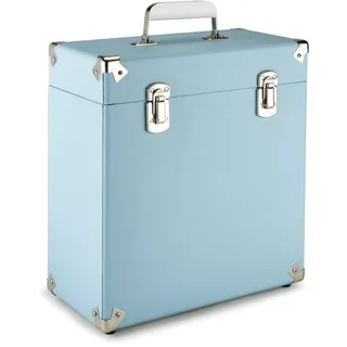 GPO CASE12 Tragbares Aufbewahrungsbox für 12" Schallplatten (für bis zu 30 Vinyl-Schallplatten), Blau