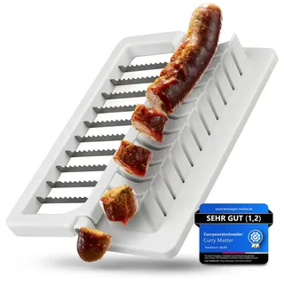 curry master Currywurstschneider für Zuhause manuell Wurstschneider & Currywurst Schneider auch als Bratwurstschneider & Würstchen Schneider Wurstschneidemasc... - Weiß