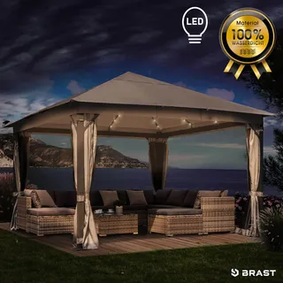 Brast Alu Pavillon Infinity 3 x 4 m inkl. 4 Seitenteile Hellgrau