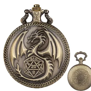shpuuyy Taschenuhrengehäuse,Drachen-Taschenuhr-Shell-Gehäuse - Antikes Taschenuhrengehäuse mit Taillenkette,Vintage mechanische Herren-Taschenuhr-Hülle, Taschen-Display-Aufbewahrung für Würfel, Uhr