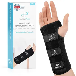 Health Press Handgelenkbandage Schwarz S