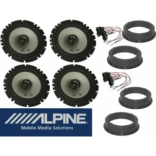 Alpine passend für VW Golf 7 VII ab 2012 Komplett Lautsprecher Boxen Set Tür Vorn Hinten