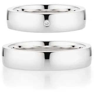 Trauring BRUNO BANANI "Schmuck Geschenk Ehering Hochzeit Damenring Herrenring" Gr. 56, bunt (silberfarben, weiß), Fingerringe, Damen, 56, 0,01 SI = kleine Einschlüsse mit Brillant, Silber 925 (Sterlingsilber), 5mm, Trauring, wahlweise mit oder ohne Brillant, Made in Germany