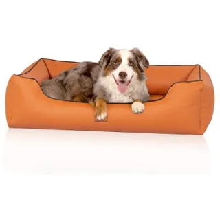 Knuffelwuff Hundebett aus Kunstleder Lovelock XL 105 x 75cm Rusty