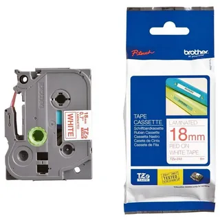 Brother TZe-242 rot/weiß
