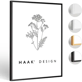 Haak HaakDesign schmaler Bilderrahmen Alena Aluminium Alubilderrahmen 45 x 60 cm Schwarz (matt) Fotorahmen, Geschenkidee