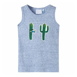 vidaXL Kinder-Tanktop Blau Melange 116
