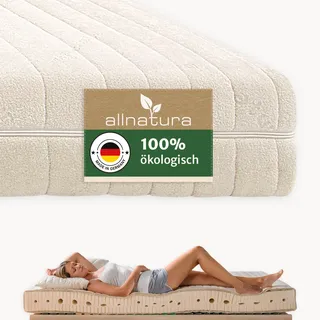 allnatura Naturlatex-Matratze Testsieger Stiftung Warentest Sanastar-Comfort - 90x200 cm, Firm (H4), Höhe: 16 cm - 7-Zonen Stützsystem - In Deutschland hergestellt mit 100% Naturkautschuk