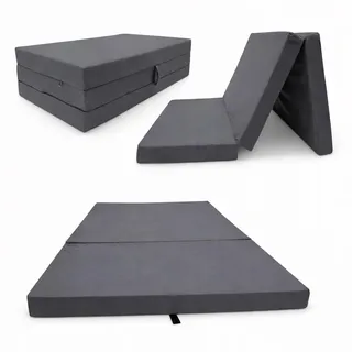 Odolplusz Faltmatratze Klappmatratze Matratze faltbar klappbar Gästematratze Reisematratze 65x180x7cm (Grau)