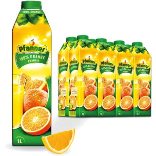 Pfanner 100% Orangensaft (8 x 1 l) – Saft aus Orange – Fruchtsaft im Vorratspack – ohne Zuckerzusatz