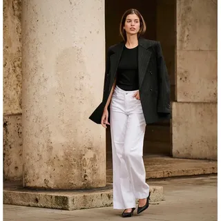 MAC Dream Wide Leg Jeans in Weiß-D38 / L32