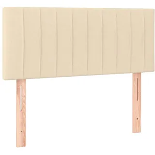 vidaXL Kopfteil, Bettkopfteil mit Holzbeinen, Höhenverstellbar Polsterkopfteil für Bett, Betthaupt Bettzubehör Schlafzimmer, Creme 90x5x78/88cm Stoff