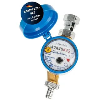 werner schütz Garten-Wasserzähler Kaltwasser, 2,5 m3 110 mm 3/4 Zoll Anschluss mit Schutzhaube