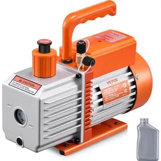 Vevor Vakuumpumpe 6 CFM HVAC 2-stufige Drehschieber-Vakuumpumpe für R134a R22 R410a-Systeme mit Ölflasche zur Harzentgasung bei der Wartung von K...