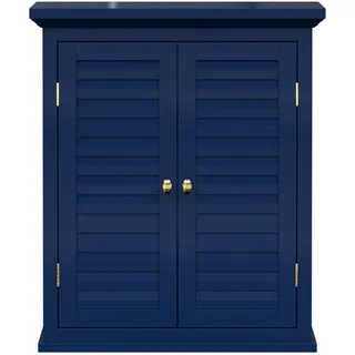 Teamson Home Wandschrank 2 Türen Navy Lamellenoptik