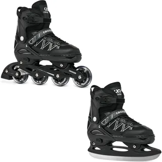 Einstellbare Rollhockey-Schlittschuhe 2in1 Torch schwarz|grau 42/45