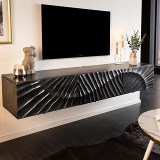 Riess-Ambiente riess-ambiente.de Massives TV-Board Scorpion 160cm schwarz Mangoholz hängend Lowboard