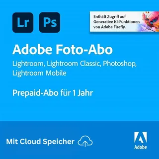 Adobe Creative Cloud Foto-Abo | ab 3 Monate | 1 TB Cloud-Speicher | PC/Mac