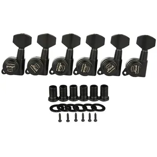 KAISH Lefty 18:1 Locking Tuners Tuning Keys Guitar Locking Tuning Machines with Mini Contemporary Buttons for Most Electric/Acoustic Guitars Black