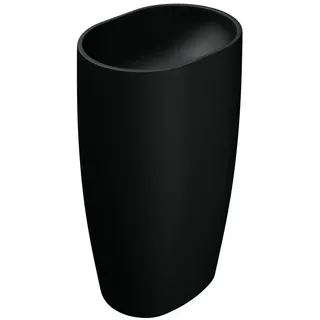 doporro Waschbecken Standwaschbecken Standsäule freistehend aus Mineral mit Nano Colossum, besonders leichte Reinigung schwarz 53.5 cm x 85 cm x 36 cm