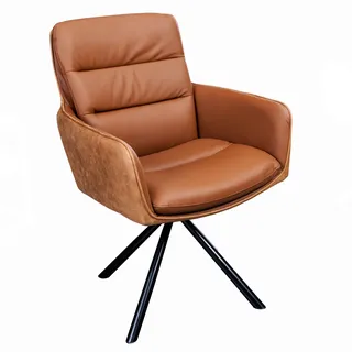Riess-Ambiente Drehbarer Esszimmerstuhl Big George Leder cognac