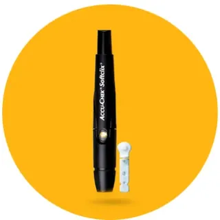 Accu-Chek | Softclix Stechhilfe | schwarz | inkl. 25 Lanzetten | schwarz