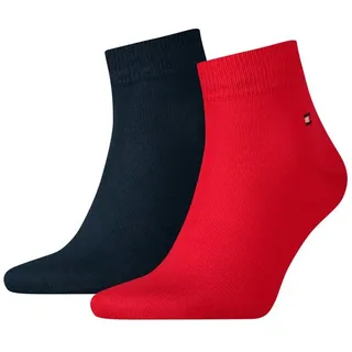 Tommy Hilfiger TH MEN QUARTER 2P Sneakersocken Blau/Rot 47-49
