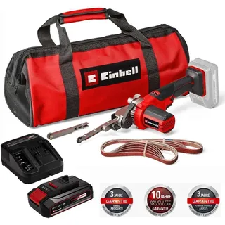 Einhell Bandfeile TE-BF 18 Li 18V Akku 2.5 Ah 2 x Schleifarme 9 mm und 13 mm