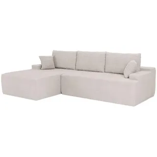 Juskys Sofa Coredo mit Cord Bezug & Dekokissen - Beige