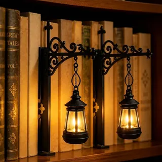 cliffoflove Bibliothekslaterne, dekorative Bücherregal-Beleuchtung, Leselampe für Bücherwürmer, antike LED-Geisterbücher, Nook-Lampe, Ornament für Buchliebhaber