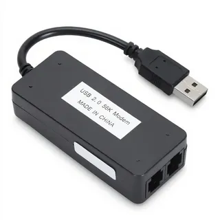 ​USB 56K Externes Einwahl Fax Datenmodem, Datenfax Spracheinwahl USB Faxmodem, Duale RJ11 Anschlüsse Unterstützen Anrufer ID Computer Laptop Faxmodem für für