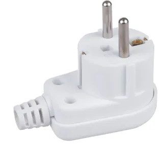 Maclean Brackets Maclean MCE330 Schutzkontaktstecker Uni-Schuko Winkelstecker mit Erdung Unischuko Uni Schukostecker 16A 250V Kunststoff Weiß
