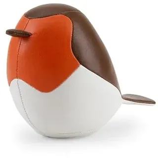 Züny - Briefbeschwerer - Rotkehlchen - Kunstleder - Braun-Orange - 14,5 × 8 × 10 cm - 250 Gramm