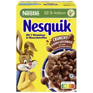 Nestlé Nesquik Nestlé Nesquik Knusper-Frühstück, Schoko Cerealien mit Vollkorn, 1er Pack (1x 330g)