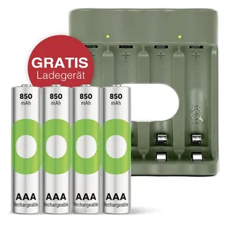 GP Aktion Gratis Ladegerät USB-Modell Ladegerät B441 inkl. 4x AAA-Akku Micro (AAA)-Akku NiMH 850 mAh 1.2V 1 Set