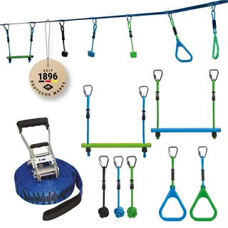 Donic Schildkröt Schildkröt 970710 - Jungle Line Starter Set, Hangelparcours-Set mit 7 Hindernisse, Länge: 11m