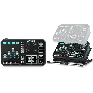 TC Helicon GoXLR Revolutionäre Online-Broadcaster-Plattform mit 4-Kanal-Mixer, motorisierten Fadern, Nur PC-kompatibel & GoXLR DESK STAND Ganzmetall-Schreibtischständer für GoXLR